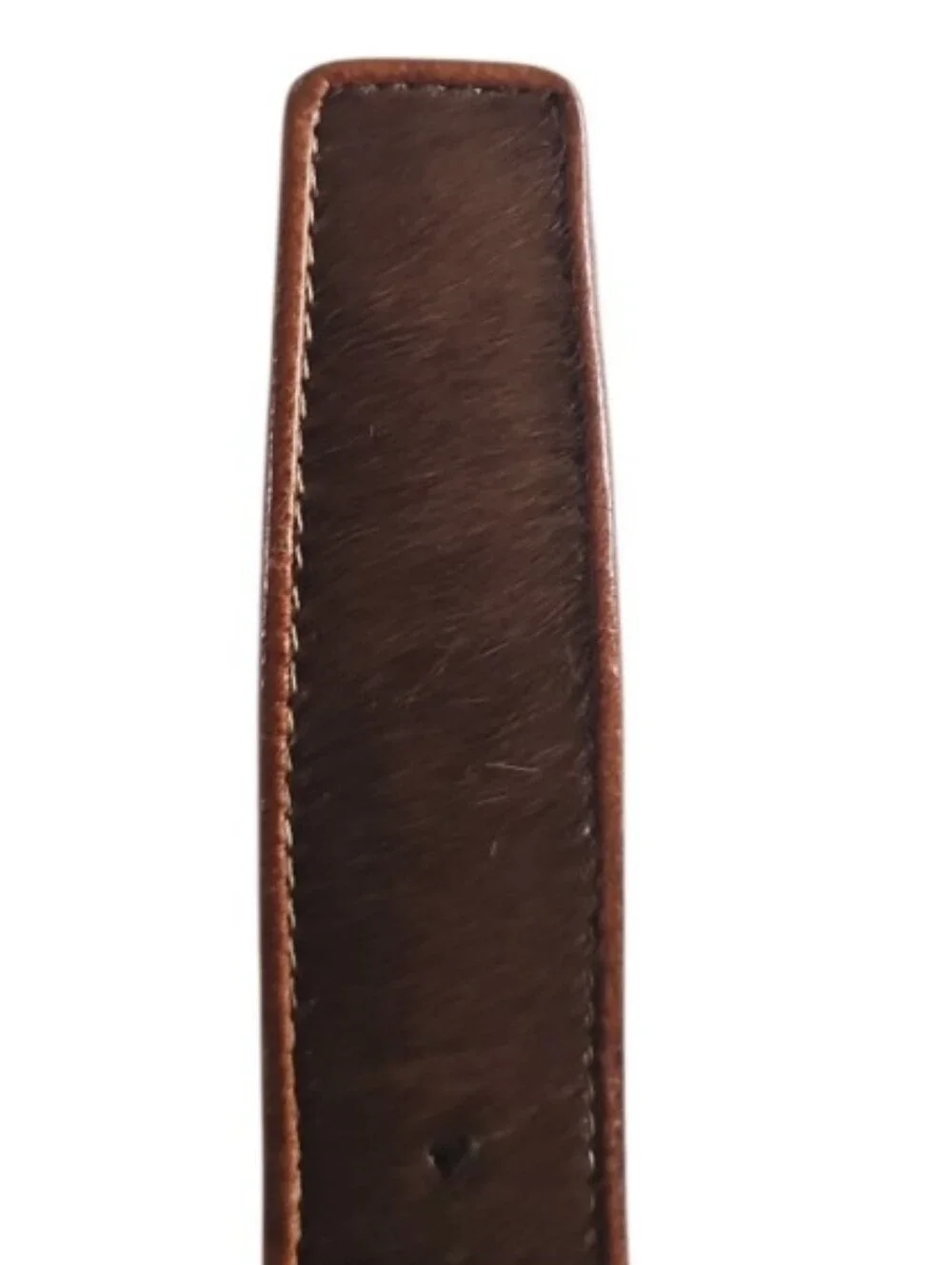 Calf Hair Leather Belt Brown Cream Sz XL Western Cowhide Equestrian Boho Wide